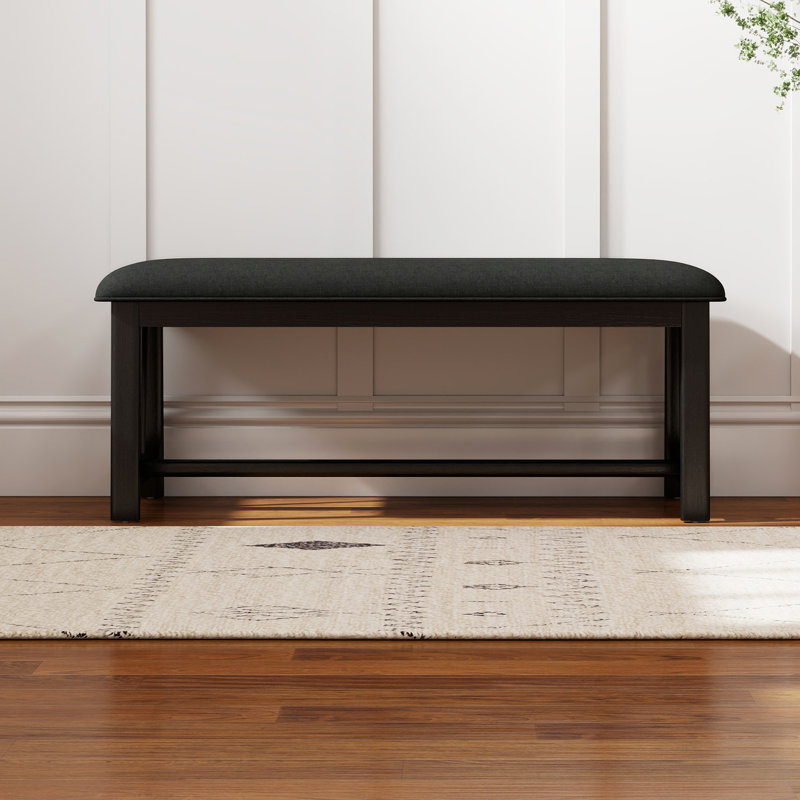 Mid-Century Entryway Modern Upholstered Bench, 44" Wide With Solid Wood Legs , End Of Bed Bench For Living Room/Bedroom/Hallway