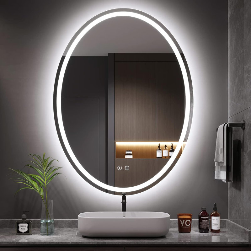 Clee Oval Mirror, 70cm H x 50cm W