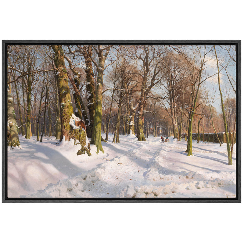 Illustration de paysage de forêt d'hiver, images de salon, impression sur toile encadrée sur toile., H 16 po x l 24 po
