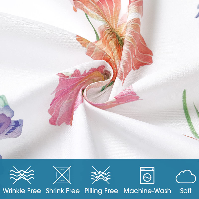 Queen Size Pastel Floral Microfiber Sheet Set