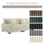 3 - Piece Upholstered Faux Rabbit Fur Flannel Modular Sectional Sofa with Armrests & Throw Pillows-426437406