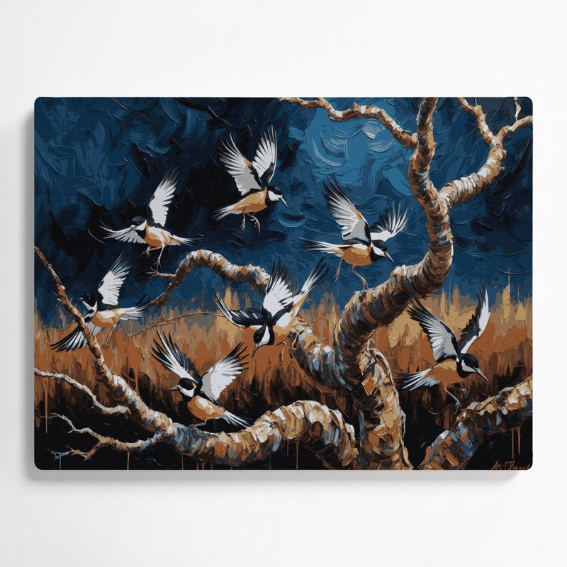 Art mural oiseaux en métal gris