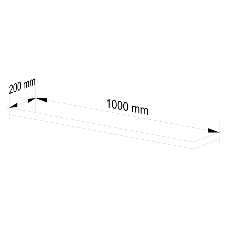 Rosemin Floating Shelf, 3.2cm H x 100cm W x 20cm D