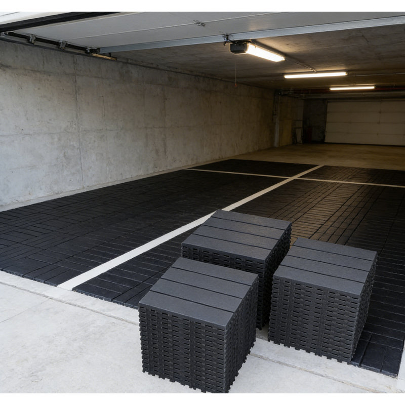 Carreaux de terrasse à emboîtement extérieur 12 po x 12 po, revêtement de sol en plastique pour patio, installation facile à faire soi-même