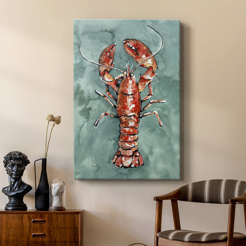 Aquatique Lobster I - galerie sur mesure Cavas, H 48 po x l 32 po