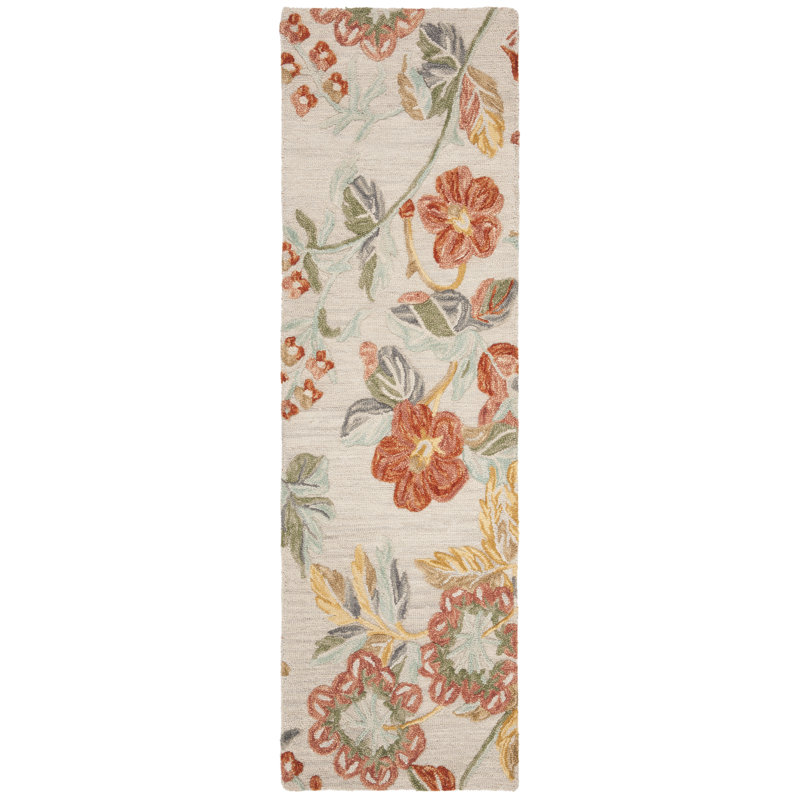 Emrick Hand Tufted Wool Floral Rug, Runner 2'3" x 10'