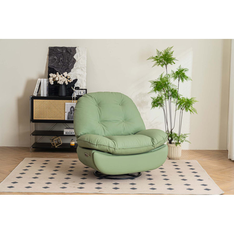 Fauteuil inclinable en cuir Albia, Similicuir vert