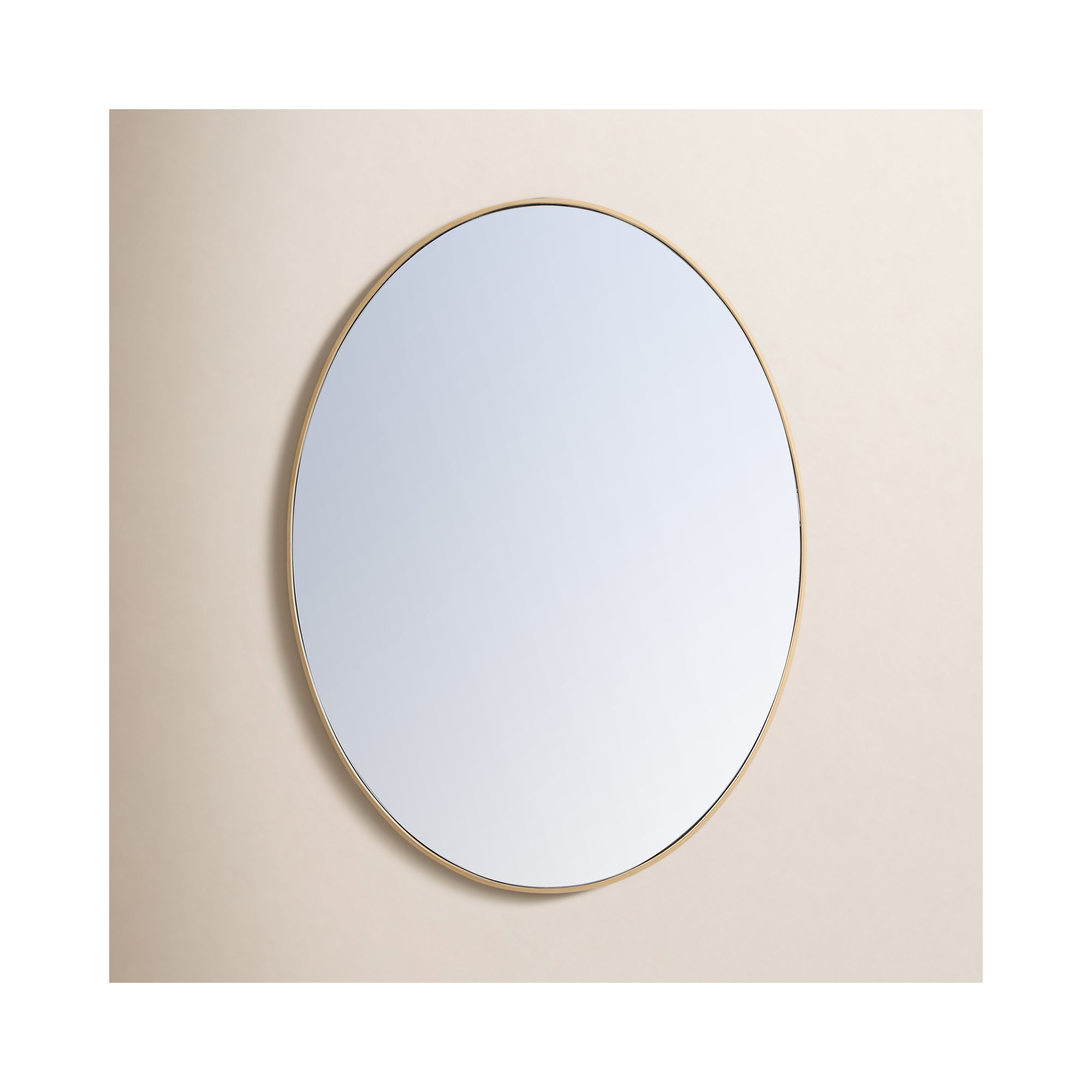 Sabine Metal Oval Wall Mirror, 30" H x 40" W, Brass