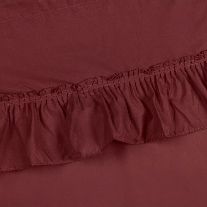 Ellis Cotton Blend Semi Sheer Curtain Pair, Merlot, 27" W x 63" L