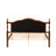 Lit en bois de pin avec tête de lit tapissier et pied de lit à panneau, avec deux pieds de support de traverse de lit et pieds de support de plateforme centrale-582248682