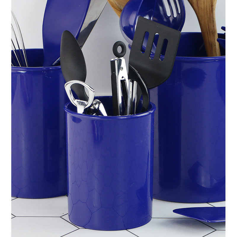 Plastic Utensil Crock, Indigo