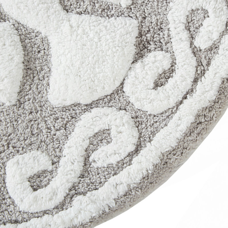 Tapis de bain en coton touffeté Medallion, Taupe