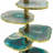 15x29.5" Blue and White Agate Slice Table Lamp with Marble Base-318971367-318971366