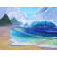 Saint Lucia Tropical Beach Scene Giant Wave And Pitons Mountains Print by Martina Bleichner-71201582-132510922