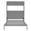 Grand lit escamotable mural avec tablettes, gris