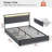 Antioch Upholstered Bed Frame with 2 Storage Drawers, Modern Platform Bed with Charging Station & LED Light, No Spring Box Needed-1252420720-1242796909