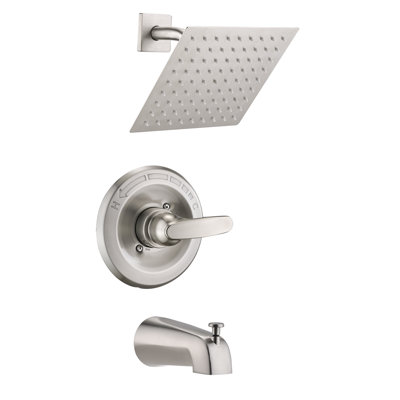 Replacement 8" Rain Shower Faucet Tub Trim Kit For Delta 13/14 Series, High Pressure Square Rain Shower Head& Handle Set System