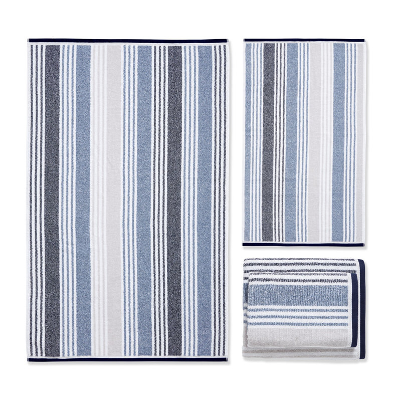 Kelso Stripe Soft & Absorbent Cotton Towels, Blue