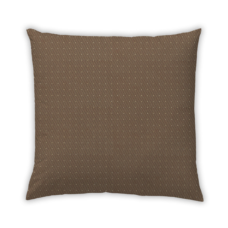 Polka Dots Throw Pillow, Brown, Microsuede
