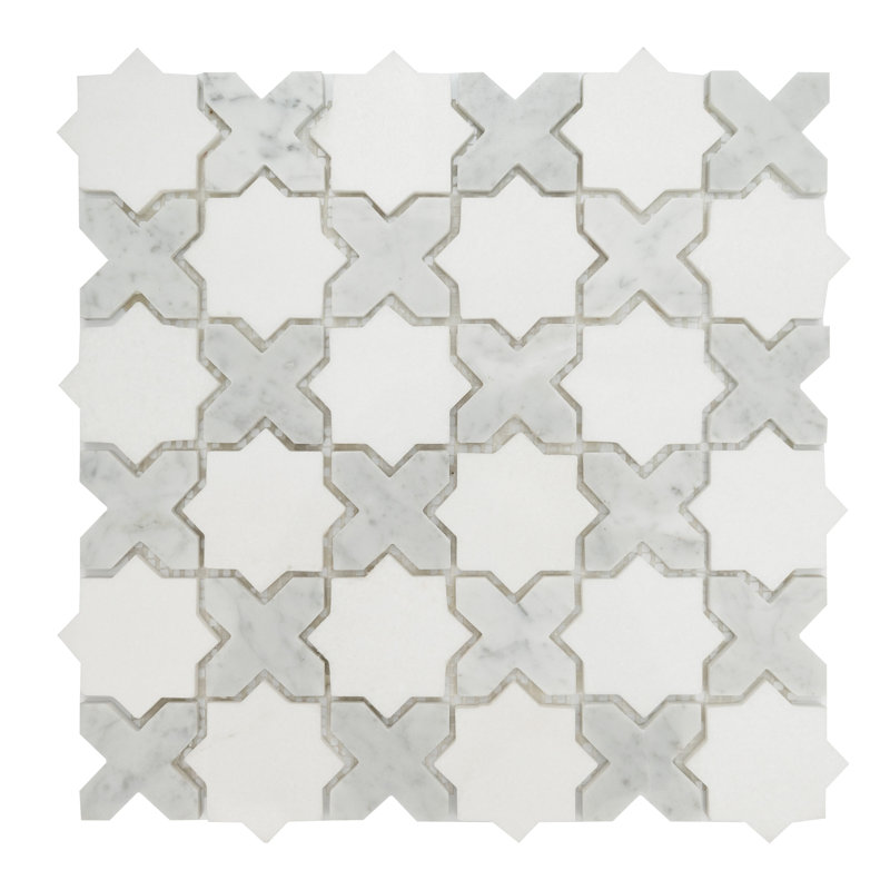 Era Wynn Geometric 12 in. x 12 in. Polished Marble Mosaic Floor and Wall Tile