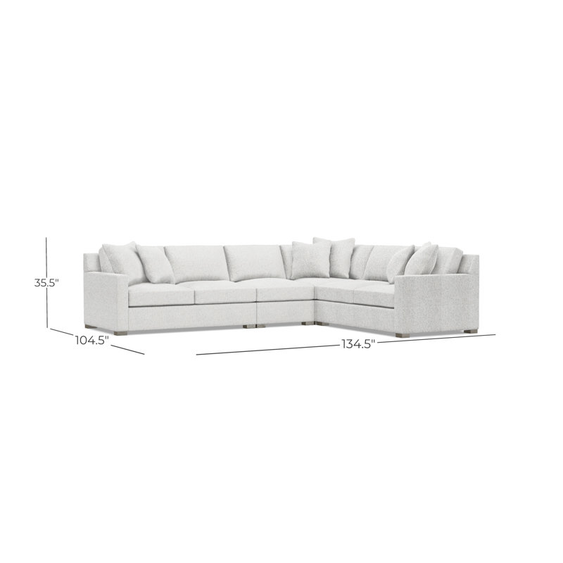 Kelsey Sectional, White/Cream Polyester