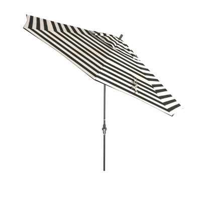 11 Foot Grey Patio Umbrella With Fiberglass Ribs And Collar Tilt In Cabana Classic Sunbrella