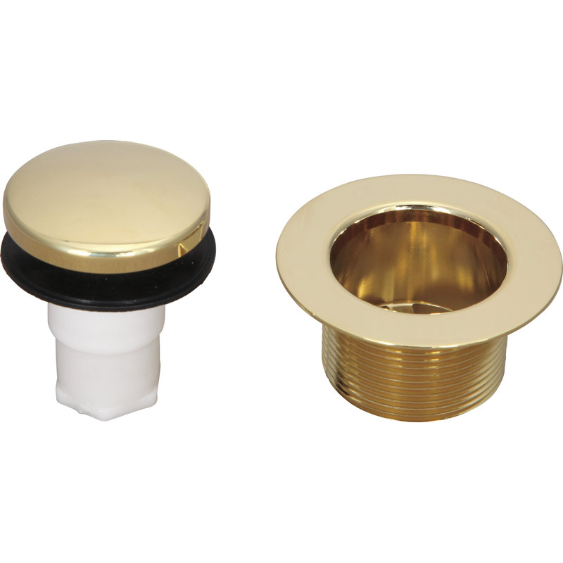 Classic Drain Stopper Tub Drain, Brilliance Polished Brass