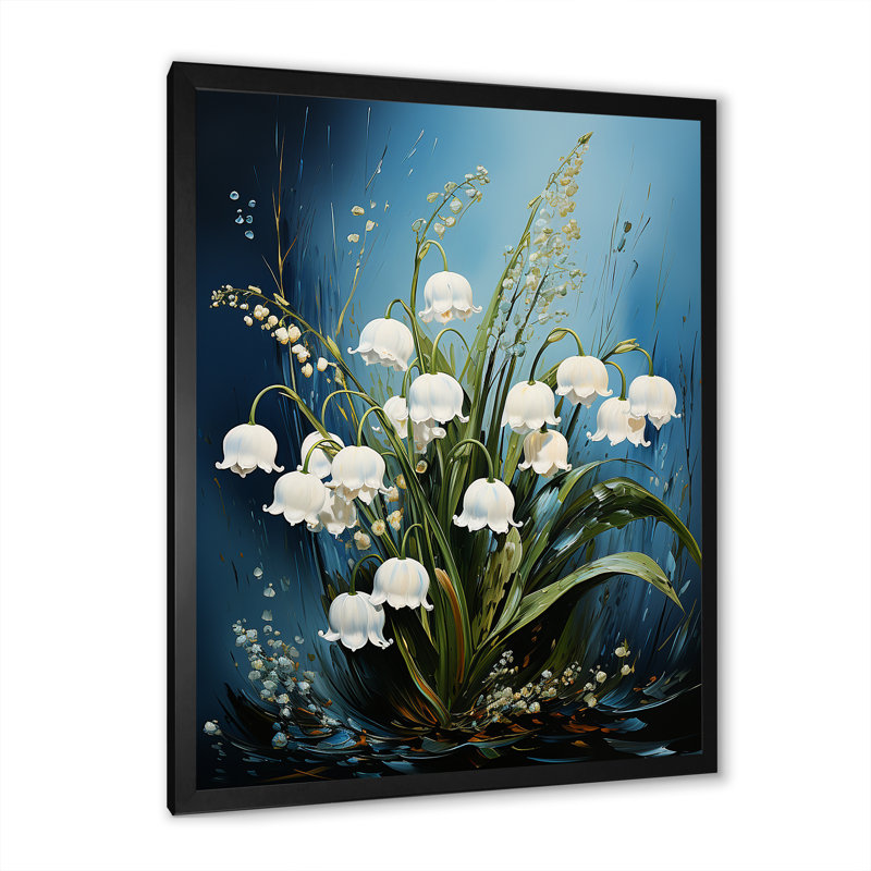 «Green Snowdrops» - impressions sur toile, H 40 po x l 30 po, Cadre simple noir