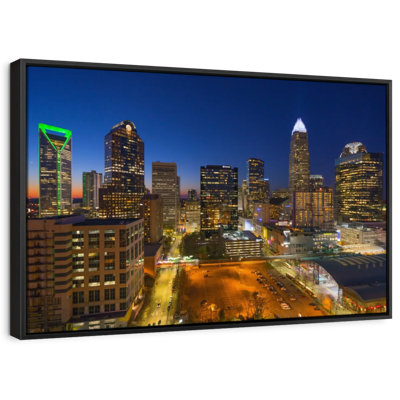 " Charlotte Night Skyline Wall Art "