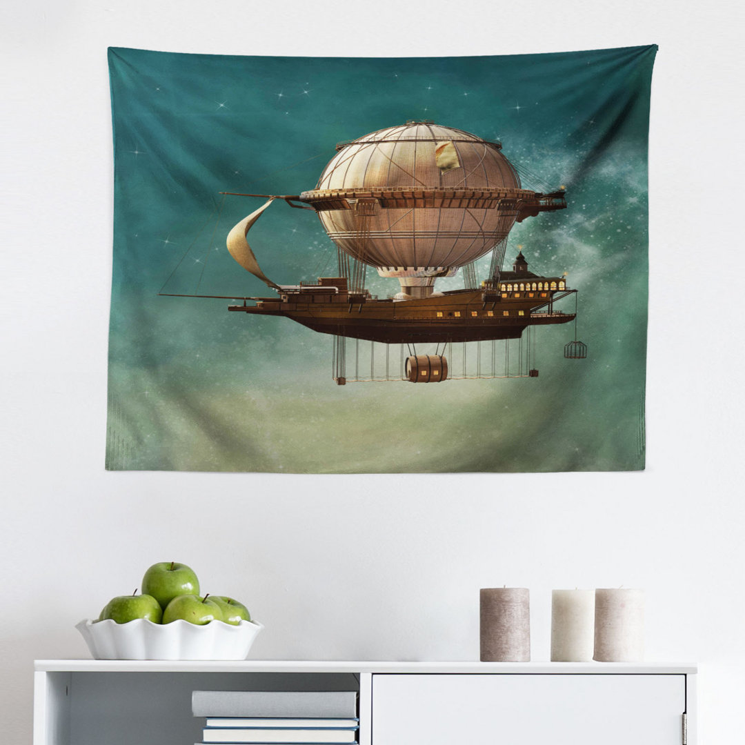 Wandbehang Surreal Sky Scenery Steampunk Luftschiff Sci Fi Stardust Space