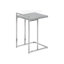 Table d'appoint en stratifié gris avec poignée en métal portable pour espace de vie