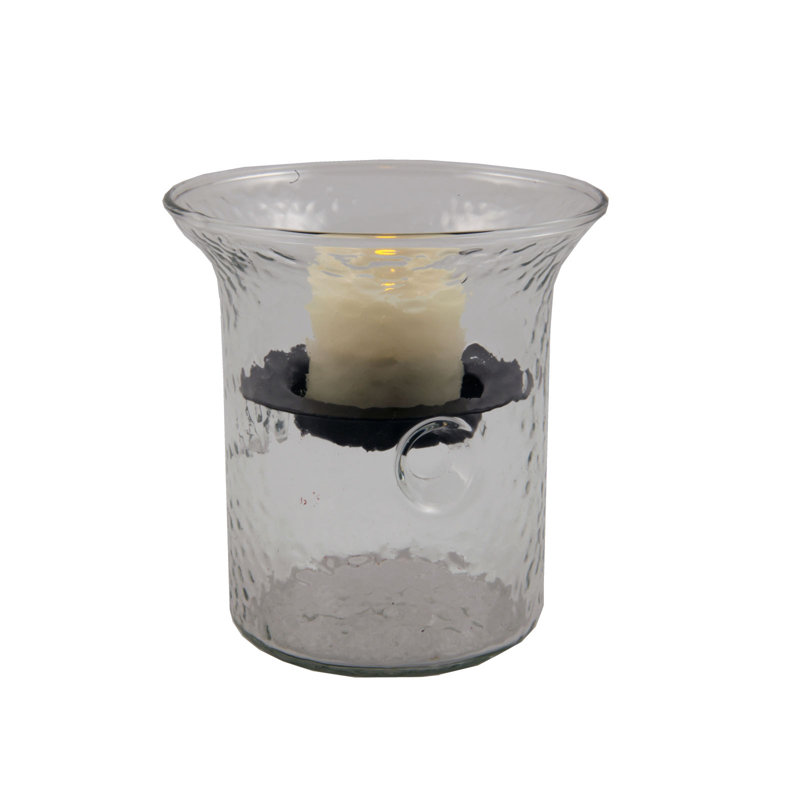 Ouragan de table en verre martelé Camden, Petit