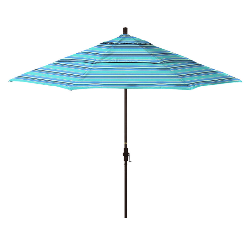 Parasol de marché Broadmeade octogonal Sunbrella, Sunbrella® Dolce à rayures oasis