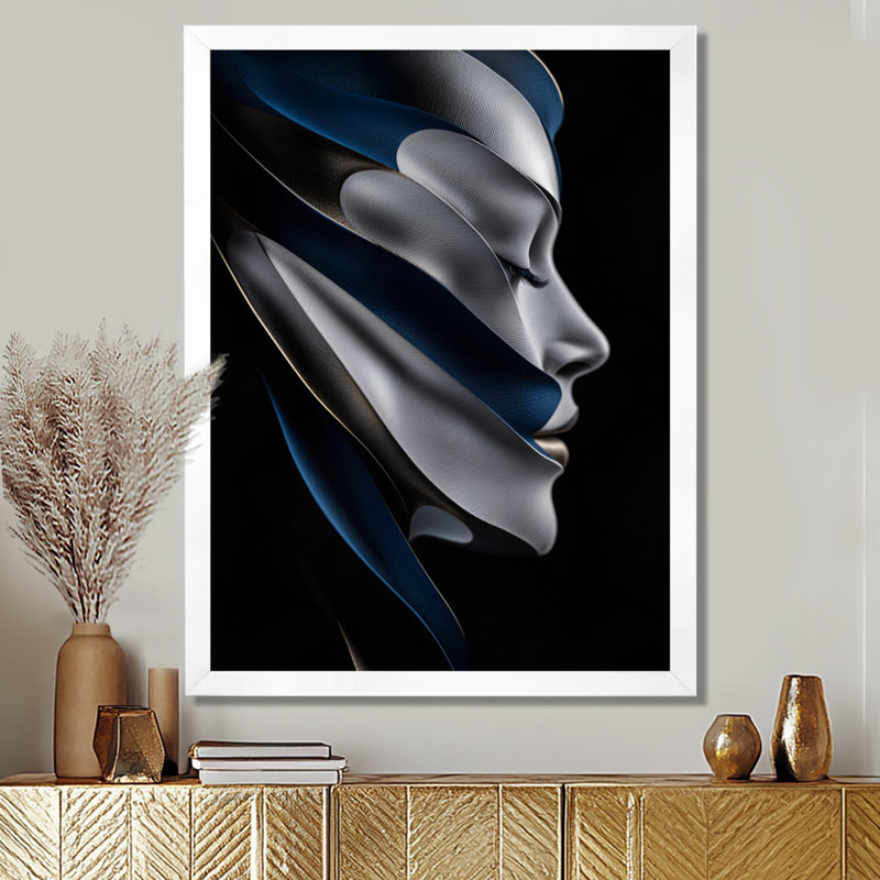 Brooker - Fashion Wall Art Prints, H 44 po x l 34 po, Reproduction encadrée sans passe-partout, Blanc