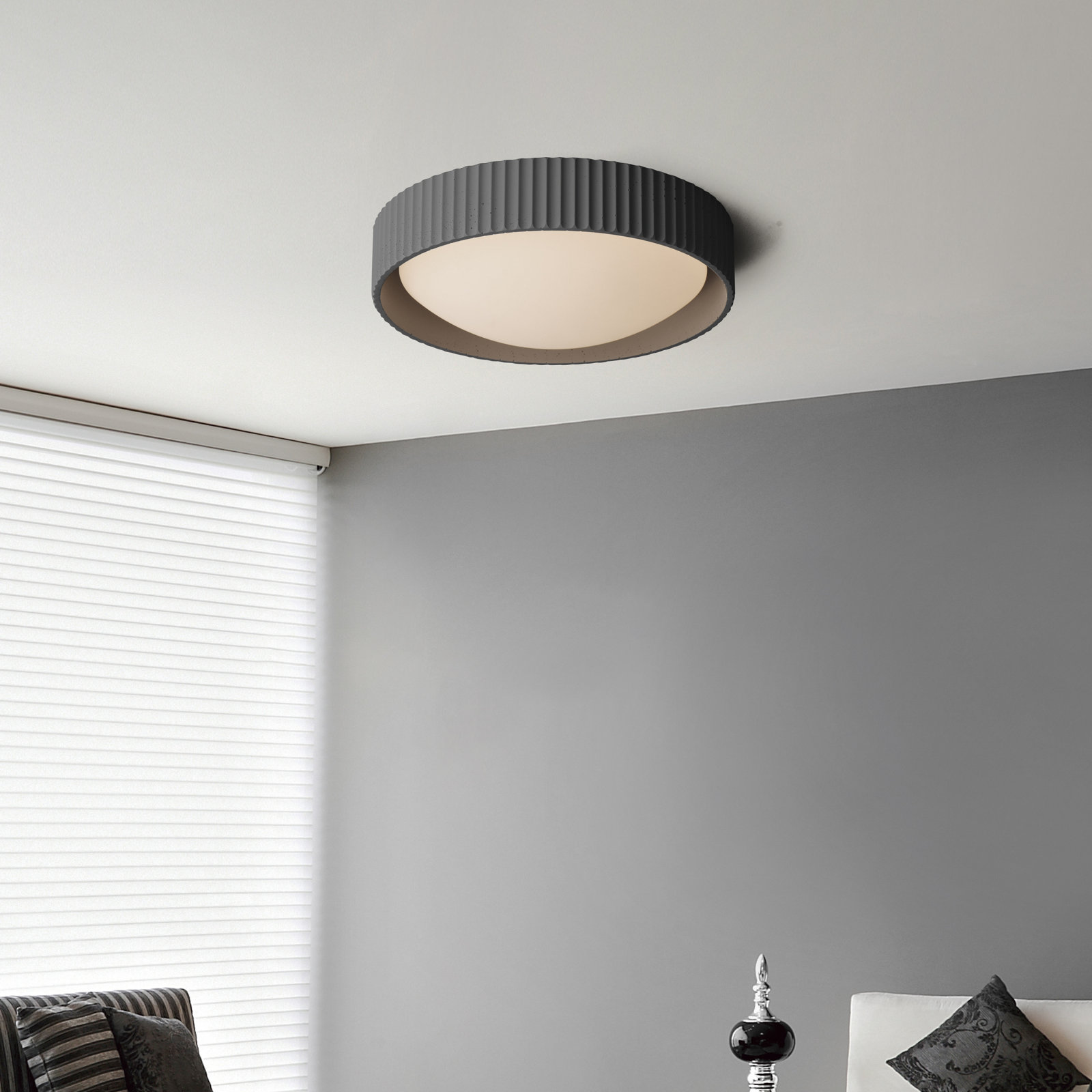 Carran Single Light Flush Mount, Gray