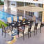 Ensemble de salle à manger rectangulaire en aluminium pour 8 personnes 83,8 po Leonard-806276702