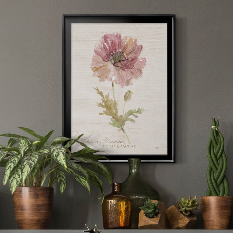Soft Poppy - peinture sur toile encadrée, H 18,5 po x l 24,5 po x P 1,5 po, Noir