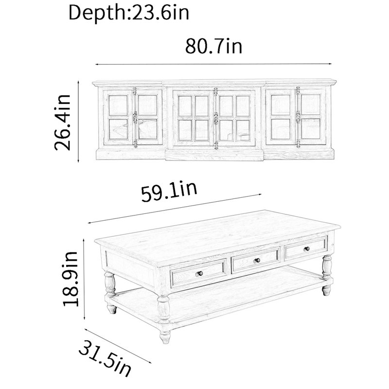 Combinaison de meuble télé américain simple