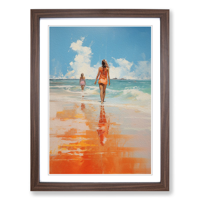 Single Picture Frame Print on Wood, 46cm H x 34cm W, Walnut Framed