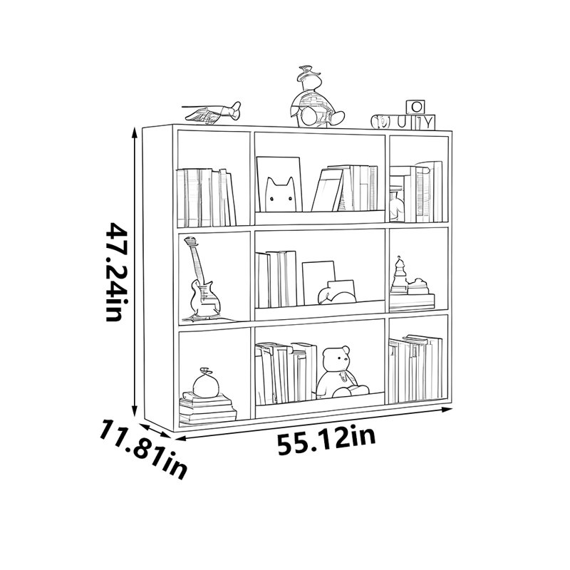 Bibliothèque de rangement populaire de style américain, Blanc