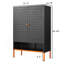 Armoire à chaussures à double porte avec trois compartiments réglables, armoire de salon-602202493