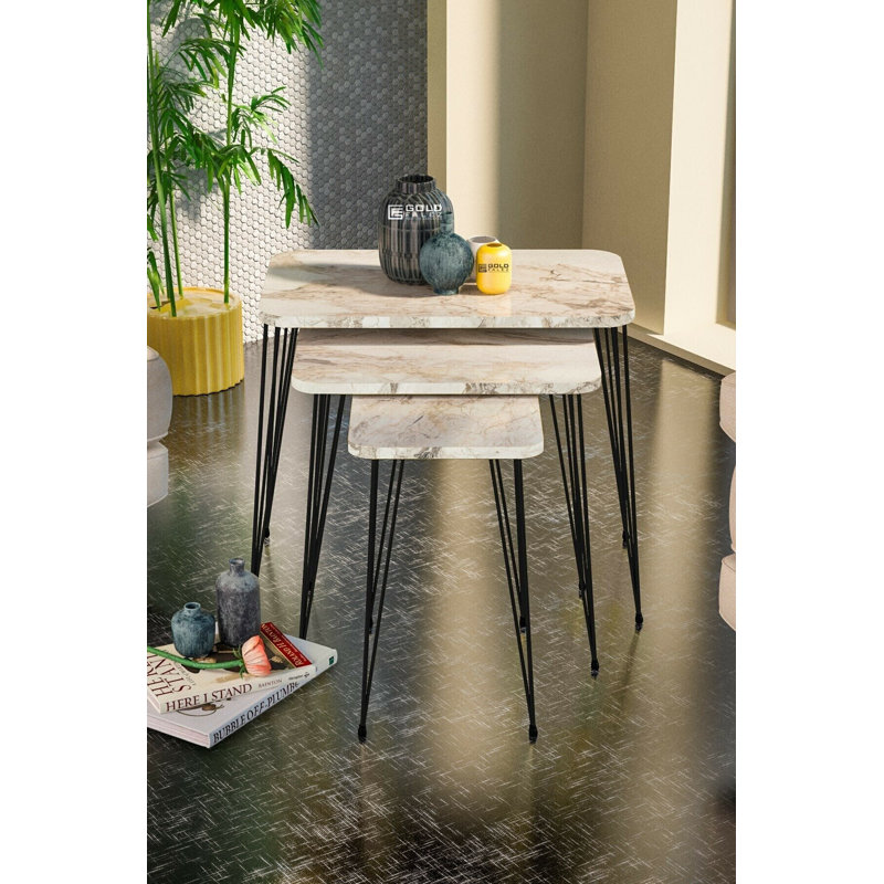 Thalia 24cm Console Table, White Marble