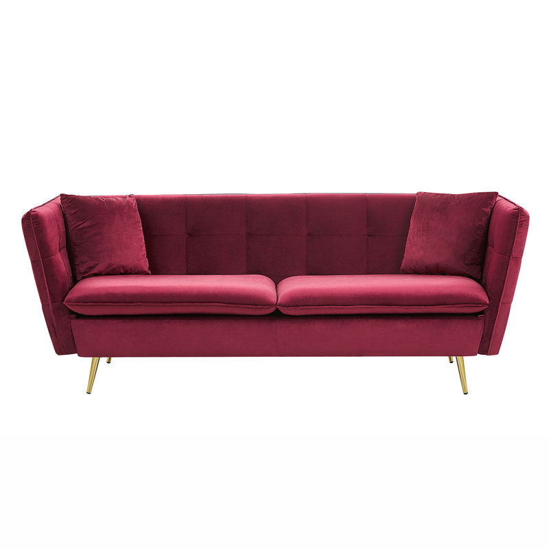Baer Velvet Sofa, Red
