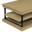 55.1" Wood Coffee Table With Black Legs