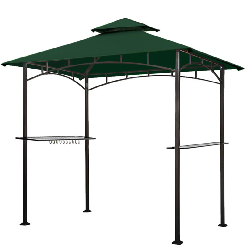 Mugen 8 Ft. W x 5 Ft. D Steel Grill, Dark Green