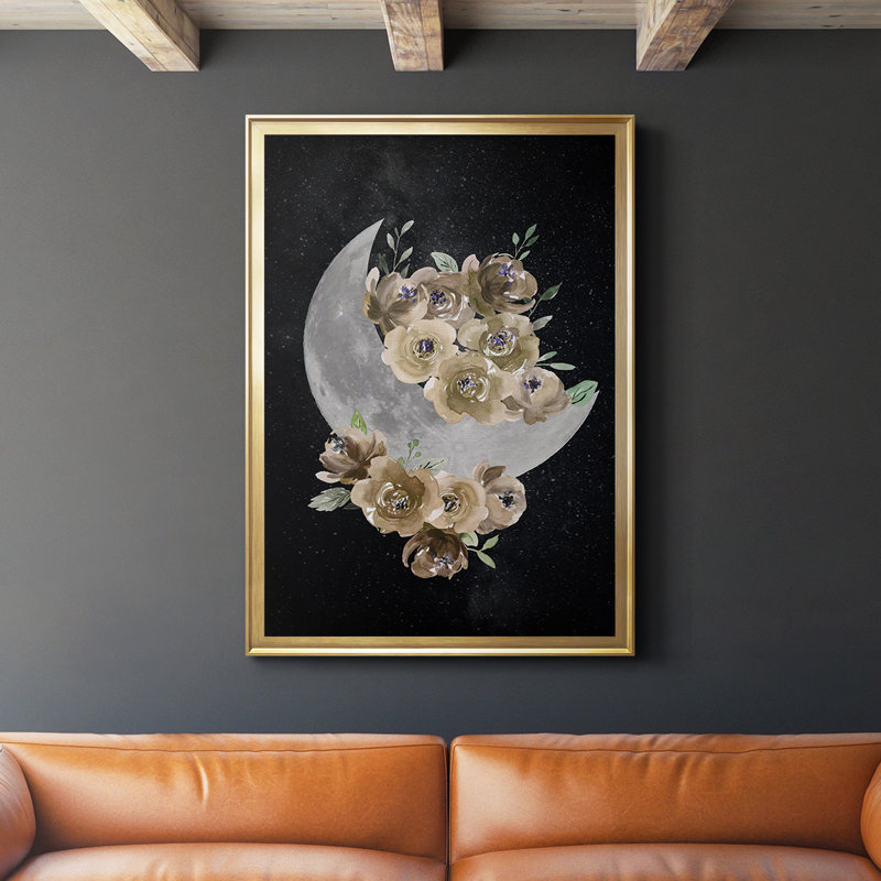 «Bohemian Moon», reproduction encadrée de qualité supérieure - prête à être accrochée, Or, H 30,5 po x l 22,5 po x P 1 po