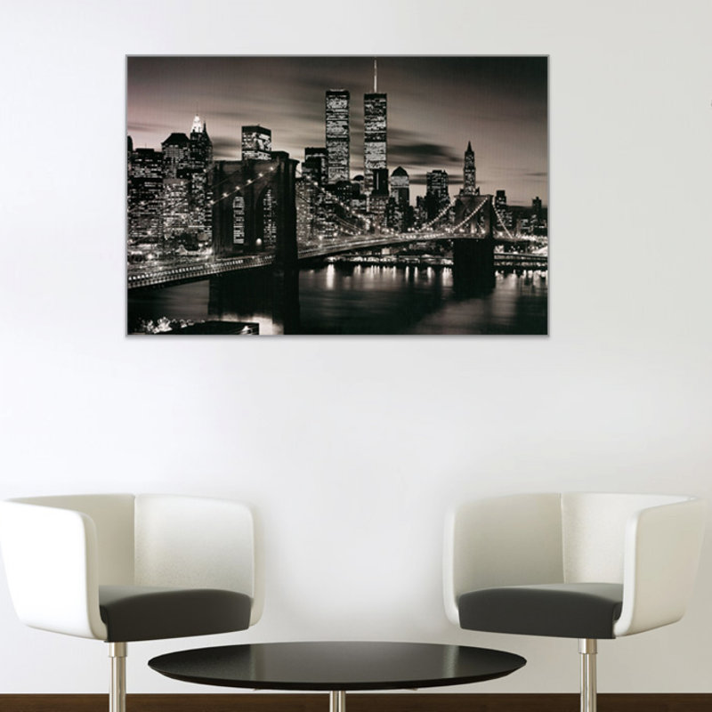 Brooklyn Bridge (B And W) by Brooklyn - Single Picture Frame Print on MDF