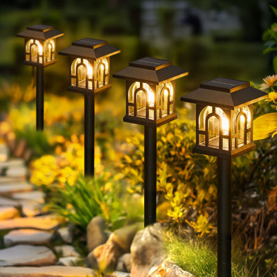 Solar Pathway Lights Outdoor, Unique Solar Landscape Path Yard Lights, Auto On/off Solar Powered Outdoor Lights, Outdoor Solar Garden Lights For Outside Yard Lawn Patio Walkway Driveway