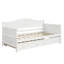 Lit de jour simple en bois blanc avec lit gigogne - Canapé-lit pour la chambre à coucher et le salon, peu encombrant-117496335