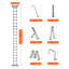 Échelle pliante multi-usages 7-en-1 5 marches 19 pieds hauteur métal-280515109-280515111-280515106